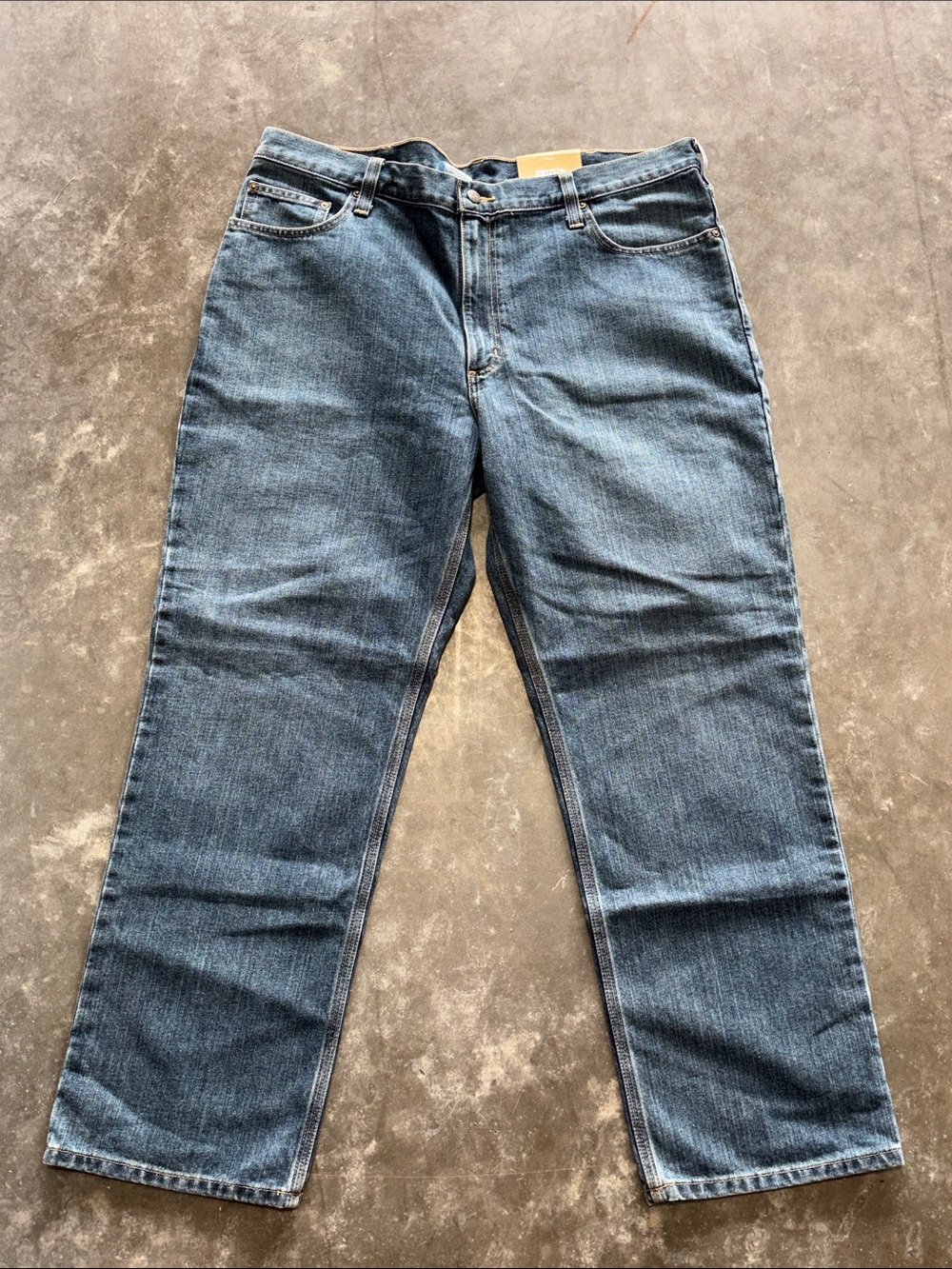 NWT Carhartt Men’s Cotton Blend Relaxed Fit Holter Blue Jeans Size 40 X 30